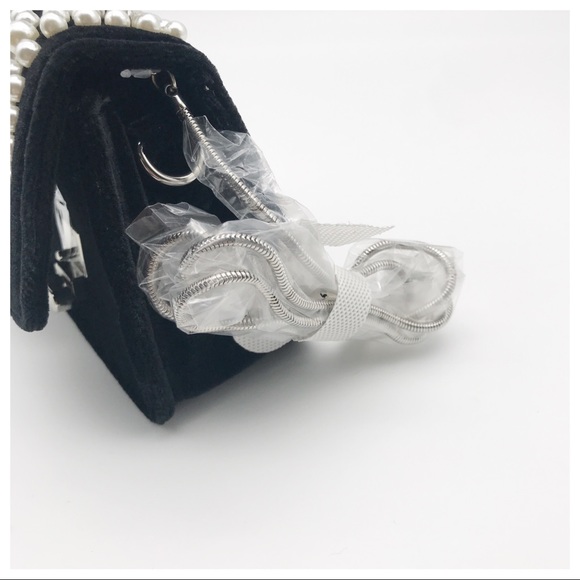 Zara Velvet Mini Pearl Crossbody Convertible Bag - Picture 7 of 8